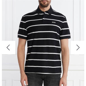 Black and White Striped Men's Shirt